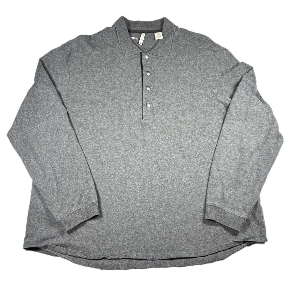 AXIS Gray Polo Long Sleeve 100% Cotton  Golf ,Outdoor , Men’s Size XL